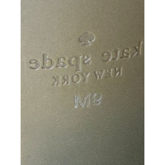 Kate Spade Scalloped Navy Blue Leather Block Heels With Bow Detail For Women Siz - Picture 7 of 10